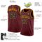Custom Burgundy Navy-Gold Authentic Basketball Jersey