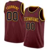 Custom Burgundy Navy-Gold Authentic Basketball Jersey