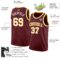 Custom Burgundy White-Gold Authentic Basketball Jersey