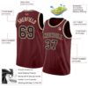 Custom Burgundy Black-Cream Authentic Basketball Jersey