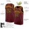 Custom Burgundy Black-Gold Authentic Basketball Jersey