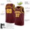 Custom Burgundy Gold-White Authentic Basketball Jersey