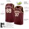 Custom Burgundy White-Old Gold Authentic Basketball Jersey