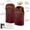 Custom Burgundy Black-Old Gold Authentic Basketball Jersey