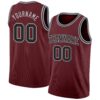 Custom Burgundy Black-Gray Authentic Basketball Jersey
