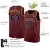 Custom Burgundy Navy-Old Gold Authentic Basketball Jersey