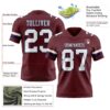 Custom Burgundy White-Navy Authentic Football Jersey