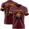 Burgundy0188-1 Custom Burgundy Navy-Gold Authentic Football Jersey