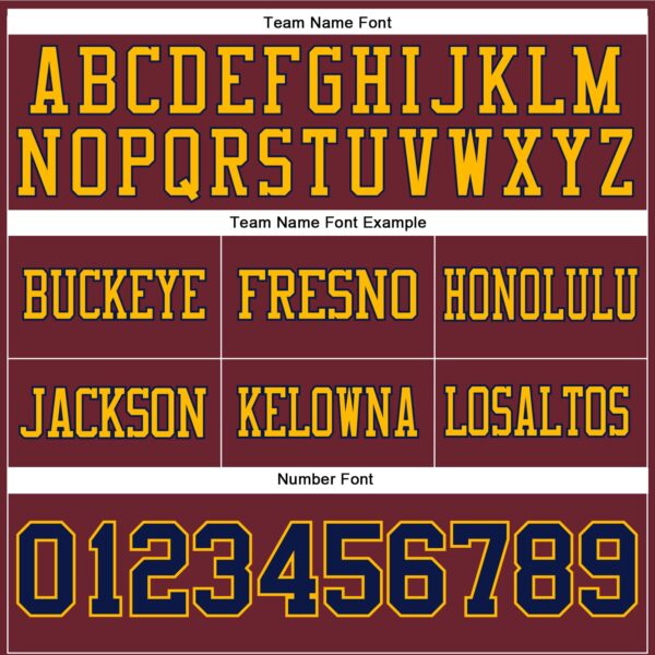 Custom Burgundy Navy-Gold Authentic Football Jersey