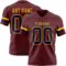 Burgundy0188 Custom Burgundy Navy-Gold Authentic Football Jersey