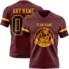 Custom Burgundy Black-Gold Authentic Football Jersey