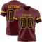 Burgundy0191 Custom Burgundy Black-Gold Authentic Football Jersey