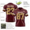 Custom Burgundy Old Gold-White Authentic Football Jersey