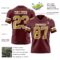 Burgundy0195-2 Custom Burgundy Old Gold-White Authentic Football Jersey