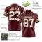 Burgundy0196-2 Custom Burgundy White-Old Gold Authentic Football Jersey