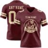 Custom Burgundy Cream Authentic Football Jersey