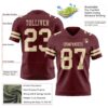 Custom Burgundy Cream Authentic Football Jersey