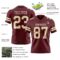 Burgundy0199-2 Custom Burgundy Cream Authentic Football Jersey