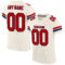 Custom Cream Red-Navy Mesh Authentic Football Jersey