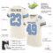 Custom Cream Light Blue-Steel Gray Mesh Authentic Football Jersey