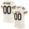 Cream0147 Custom Cream Navy-Gold Mesh Authentic Football Jersey