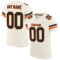 Cream0148 Custom Cream Black-Orange Mesh Authentic Football Jersey