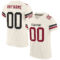 Cream0150 Custom Cream Black-Crimson Mesh Authentic Football Jersey