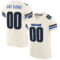 Cream0151 Custom Cream Blue-Black Mesh Authentic Football Jersey