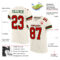 Cream0175-1 Custom Cream Red-Green Mesh Authentic Football Jersey