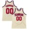 Custom Cream Red-Navy Authentic Throwback Basketball Jersey
