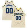 Custom Cream Royal-Gold Authentic Throwback Basketball Jersey