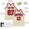 Custom Cream Red-Black Authentic Throwback Basketball Jersey