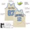 Custom Cream Light Blue-Steel Gray Authentic Throwback Basketball Jersey