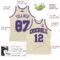 Custom Cream Purple-Gray Authentic Throwback Basketball Jersey