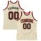Custom Cream Black-Red Authentic Throwback Basketball Jersey