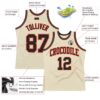 Custom Cream Black-Orange Authentic Throwback Basketball Jersey
