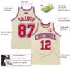 Custom Cream Red-Royal Authentic Throwback Basketball Jersey