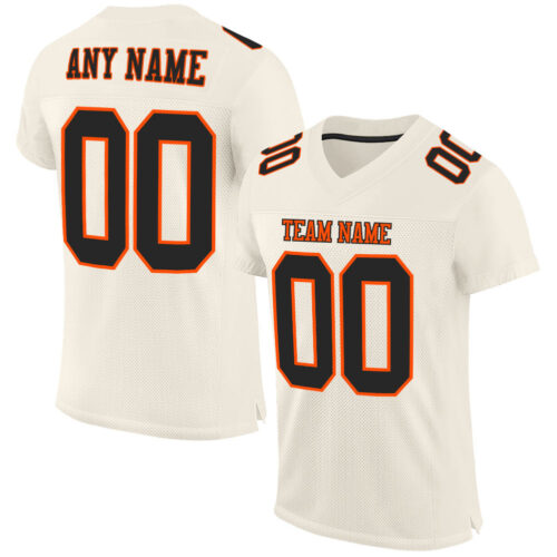 Cream0315_e2d32a85-7e64-424b-96e6-d2011597bbb5 Custom Cream Black-Orange Mesh Authentic Football Jersey