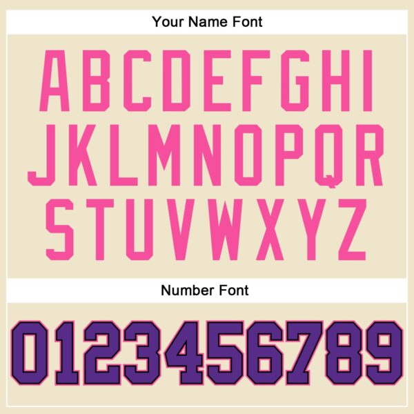 Custom Cream Purple Black-Pink Authentic Throwback Basketball Jersey