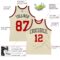 Custom Cream Red-Black Authentic Throwback Basketball Jersey