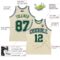 Custom Cream Green-Royal Authentic Throwback Basketball Jersey