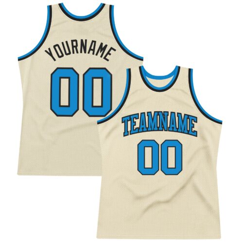 Cream0370 Custom Cream Blue-Black Authentic Throwback Basketball Jersey