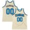 Custom Cream Blue-Black Authentic Throwback Basketball Jersey