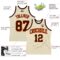 Custom Cream Brown-Orange Authentic Throwback Basketball Jersey