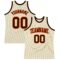 Custom Cream Brown-Orange Authentic Throwback Basketball Jersey