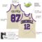 Custom Cream Purple-Black Authentic Throwback Basketball Jersey