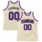 Custom Cream Purple-Black Authentic Throwback Basketball Jersey