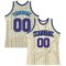 Custom Cream Black Pinstripe Purple-Teal Authentic Basketball Jersey