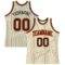 Custom Cream Black Pinstripe Black-Orange Authentic Basketball Jersey