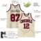 Custom Cream Black Pinstripe Maroon Authentic Basketball Jersey